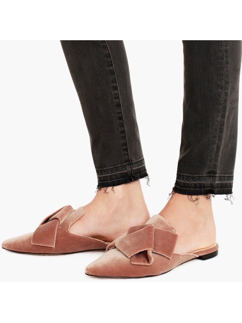 J.Crew Marina Slides in Velvet Seashell Color